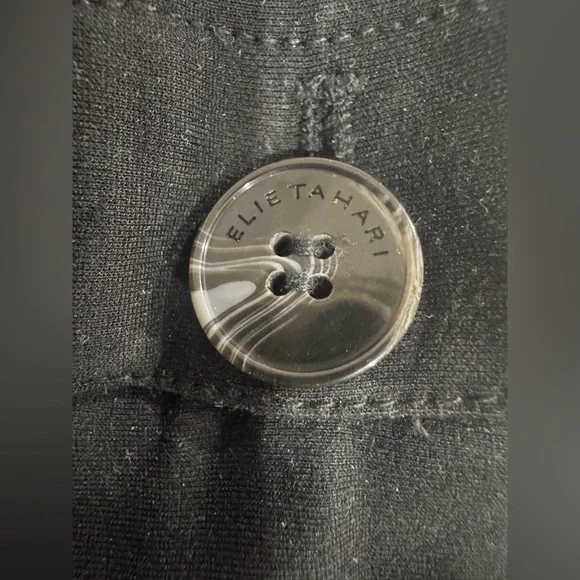 ELIE TAHARI High Waisted Cropped Wide Leg Ponte Pants Noir Size 8 - Picture 6 of 6